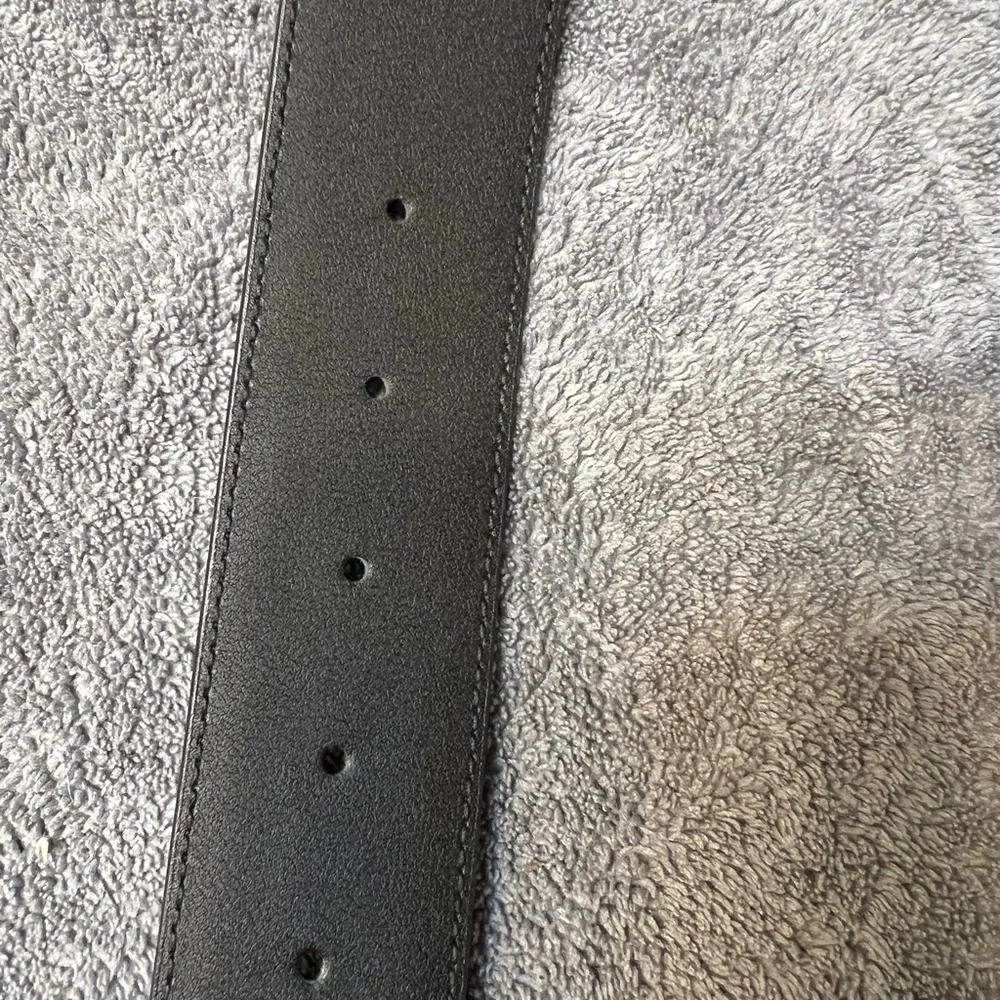 Gucci Black Embossed Leather Belt with Silver Interlocking G Buckle